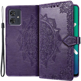 Klapkové puzdro pre Motorola Moto G54 5G, Mandala, fialové