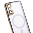 Magnetické puzdro Dual Glass MagSafe pre Samsung Galaxy S21, zlaté