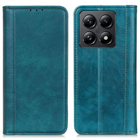 Obal na mobil pre Xiaomi 14T, Wallet Litchi Leather, zelený