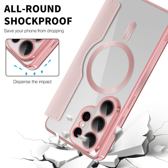 RFID peňaženka MagSafe flipové puzdro s ochranou fotoaparátu pre Samsung Galaxy S26 Ultra