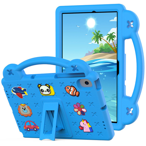 Detské puzdro pre Samsung Tab A8 10.5 X200 / X205, Cute Patterns, so stojanom, modré