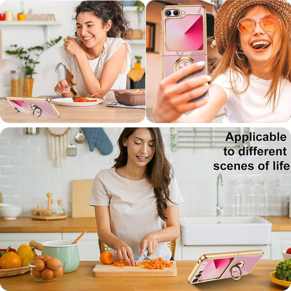 Obal na mobil pre Samsung Galaxy Z Flip7 FE / Z Flip6, Electro Ring, fialové