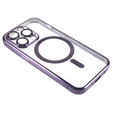 Puzdro pre iPhone 14 Pro, Electro MagSafe, fialové + sklo na displej
