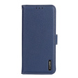 KHAZNEH RFID puzdro pre Xiaomi Poco F6, Litchi Texture, modré