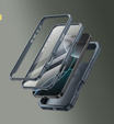 Obrnené puzdro pre iPhone 16 Pro Max, Dexnor CamProtect MagSafe, modré (dva rámčeky)