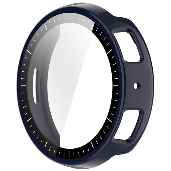 2 v 1 puzdro + tvrdené sklo pre Amazfit Active Max, tmavomodrá farba