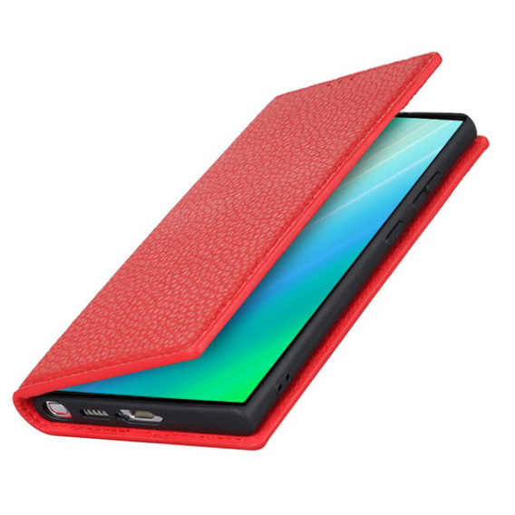 Kožené puzdro pre Samsung Galaxy S23 Plus, ERBORD Grain Leather, červený