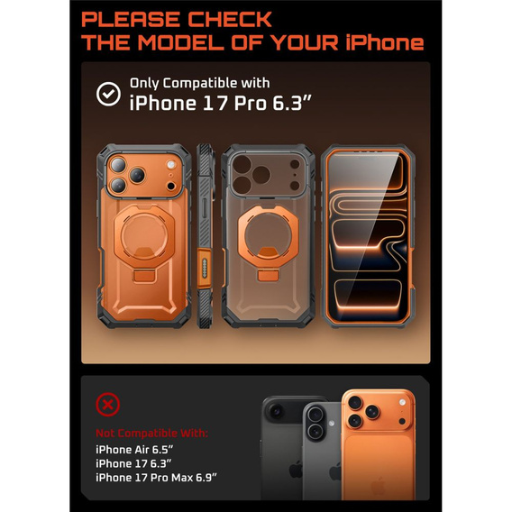 Puzdro Supcase Unicorn Beetle Grip Pro Mag pre iPhone 17 Pro Max