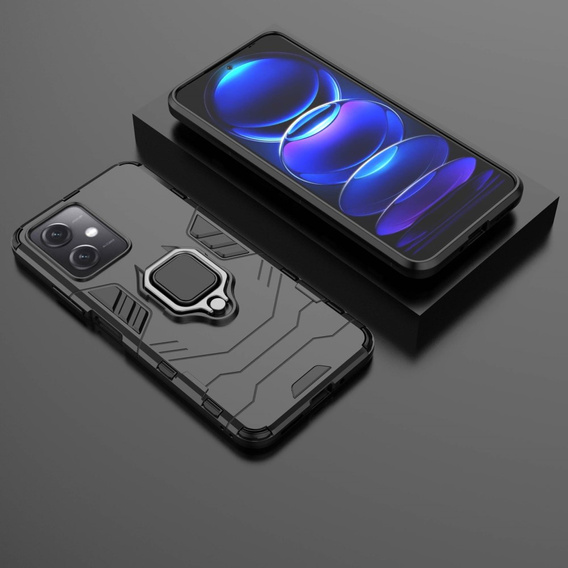 Obal na mobil pre Xiaomi Redmi Note 12 5G / POCO X5 5G, Kickstand Ring, čierne