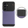 Obal na mobil pre Samsung Galaxy S24, ERBORD CamProtect Slide Camera, fialové