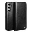 Flipové puzdro pre Samsung Galaxy S25 FE, QIALINO Leather Wallet, čierne