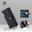 Klapkové puzdro pre Realme 14 Pro+ 5G, Wallet Zipper Pocket, čierne