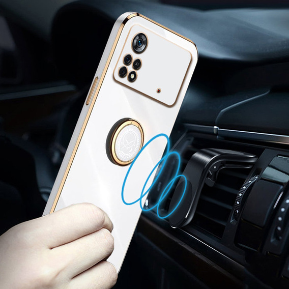Obal na mobil pre Xiaomi Poco M4 Pro 4G, Electro Ring, biele