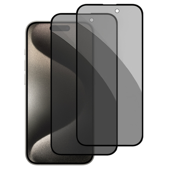 2x tvrdené sklo na ochranu súkromia pre iPhone 15 Pro, ERBORD Anti-Spy