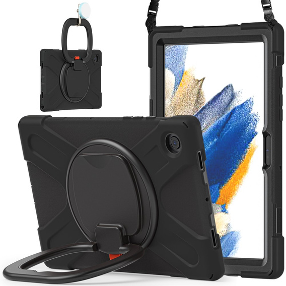 Detské puzdro pre Samsung Galaxy Tab A8 10.5 SM-X200 SM-X205, pancierované s popruhom, modré