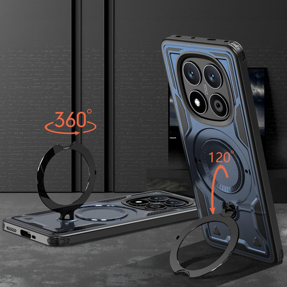 Puzdro pre Xiaomi Redmi Note 14 Pro+ 5G, Military MagSafe, modré + sklo 9H