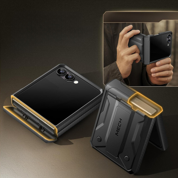 Puzdro Tongate MECH s MagSafe pre Samsung Galaxy Z Flip7 FE / Z Flip6, zelené