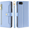 Klapkové puzdro pre iPhone 16E, Wallet Zipper Pocket, modré