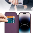 Klapkové puzdro pre iPhone 14 Pro Max, RFID Wallet MagSafe CamShield, fialové