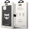 Karl Lagerfeld Obal na mobil pre iPhone 14 Plus, Saffiano Choupette Head Patch, čierne