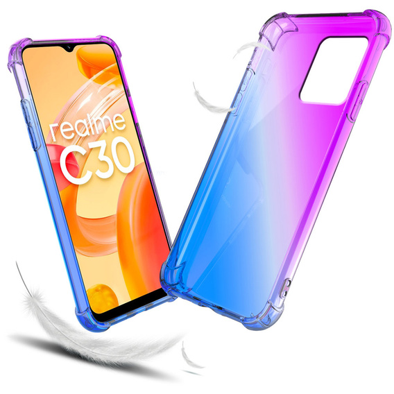 Puzdro pre Realme C30 / Narzo 50i Prime, Gradient Dropproof, Fialová / modrá