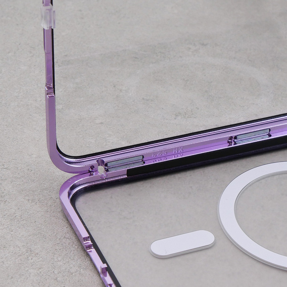 Magnetické puzdro Dual Glass MagSafe pre Samsung Galaxy S23+ Plus, fialové