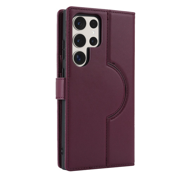 Puzdro s chlopňou pre Samsung Galaxy S23 Ultra, peňaženkové, pre MagSafe, bordové