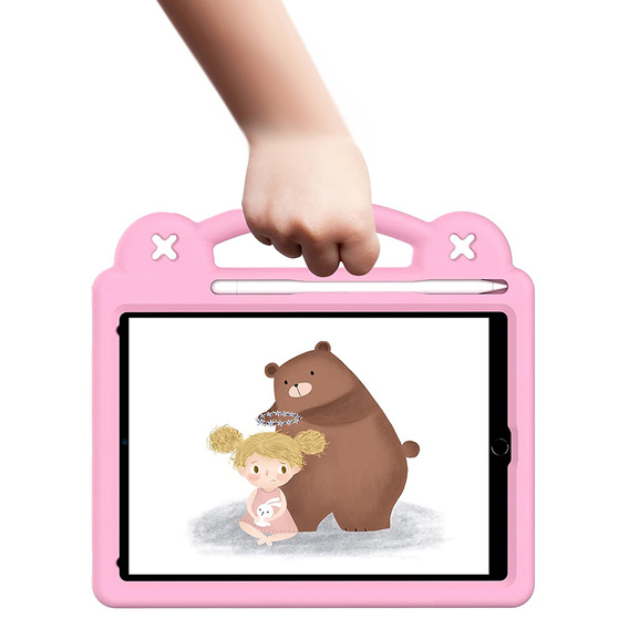 Detské puzdro pre iPad 9.7" 2018/2017 (6/5 gen.) / Pro 9.7" 2016, Cute Patterns, so stojanom, ružové