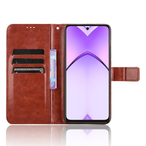 Klapkové puzdro pre Oppo A40 / Oppo A40m, Crazy Horse Wallet, hnedé