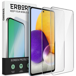 2x tvrdené sklo pre Samsung Galaxy A72, ERBORD 9H Hard Glass na displeji