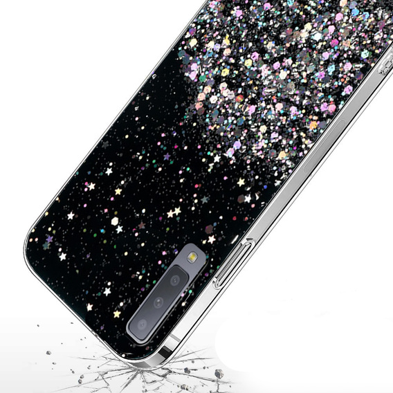 Obal na mobil pre Samsung Galaxy A7 2018, Glittery, čierne