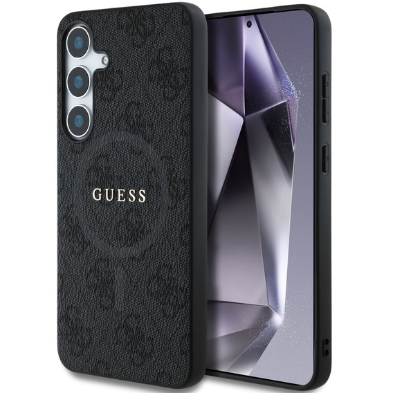 GUESS Obal na mobil pre Samsung Galaxy S25, 4G Ring Classic Logo, sivé