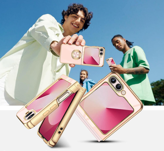 Obal na mobil pre Samsung Galaxy Z Flip7 FE / Z Flip6, Electro Ring, ružové