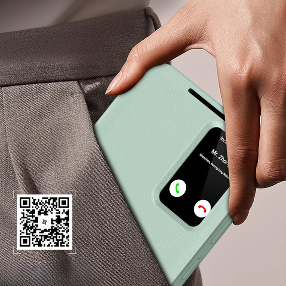 Flipové puzdro pre Samsung Galaxy S24 FE, Smart View Wallet, zelený