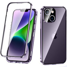 Puzdro pre iPhone 14 Pro, Magnetic Dual Glass, fialové