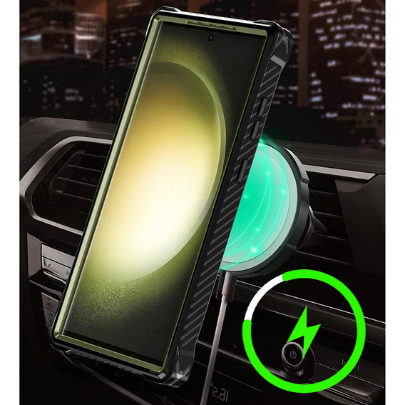 Obal na mobil pre Samsung Galaxy S23 Ultra, Heavy Duty Ring Belt Clip, zelený