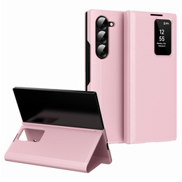 Flipové puzdro pre Samsung Z Fold5 5G, Smart View Wallet, ružové