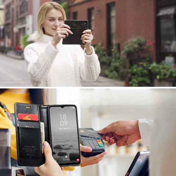 CASEME flipové puzdro pre Samsung Galaxy A34 5G, Waxy Textured, čierne