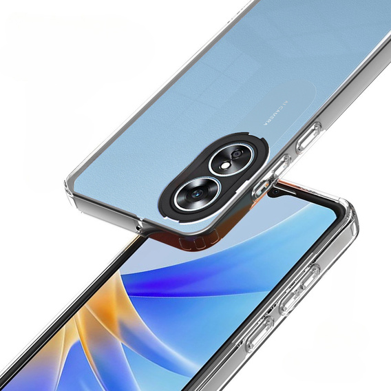 Obal na mobil pre Oppo A17, Fusion Hybrid, transparentné / čierne