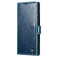 CASEME flipové puzdro pre Samsung Galaxy S22 Ultra, Waxy Textured, modré