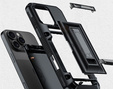 Puzdro TPU + PC s priestorom na kartu, čierne pre iPhone 16 Pro Max