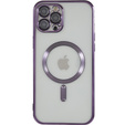 Puzdro pre iPhone 12 Pro, Electro MagSafe, fialové + sklo na displej