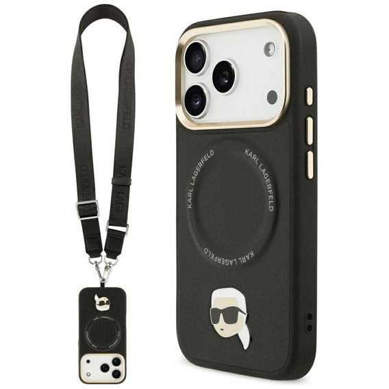 Karl Lagerfeld Big Strap Karl Metal Logo MagSafe puzdro pre iPhone 17 Pro
