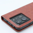 Klapkové puzdro pre Xiaomi 13T / 13T Pro, Crazy Horse Wallet, hnedé