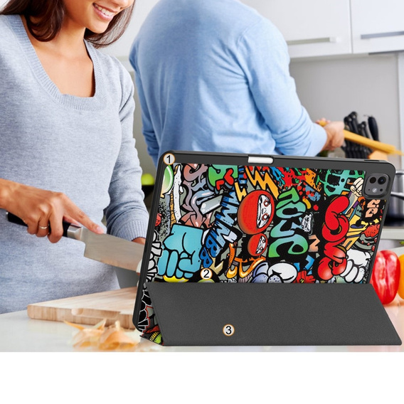 Puzdro pre iPad Pro 13" 2024 (7 gen.), Smartcase, graffiti