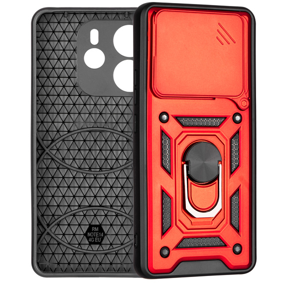 Obal na mobil pre Xiaomi Redmi Note 14 4G, CamShield Slide, červené