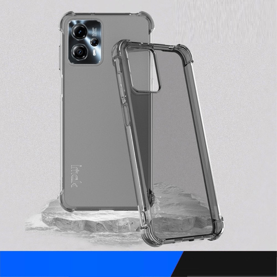 IMAK Obal na mobil pre Motorola Moto G13 4G / G23 4G, Dropproof, transparentné / čierne