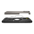 Puzdro Spigen pre iPhone 16, Tough Armor Mag MagSafe, sivé + tvrdené sklo 9H