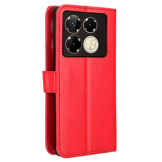 Klapkové puzdro pre Infinix Note 40 Pro Plus, Crazy Horse Wallet, červené