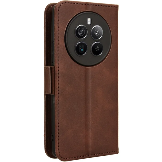 Klapkové puzdro pre Realme 12 Pro 5G / 12 Pro+ 5G, Card Slot, hnedé